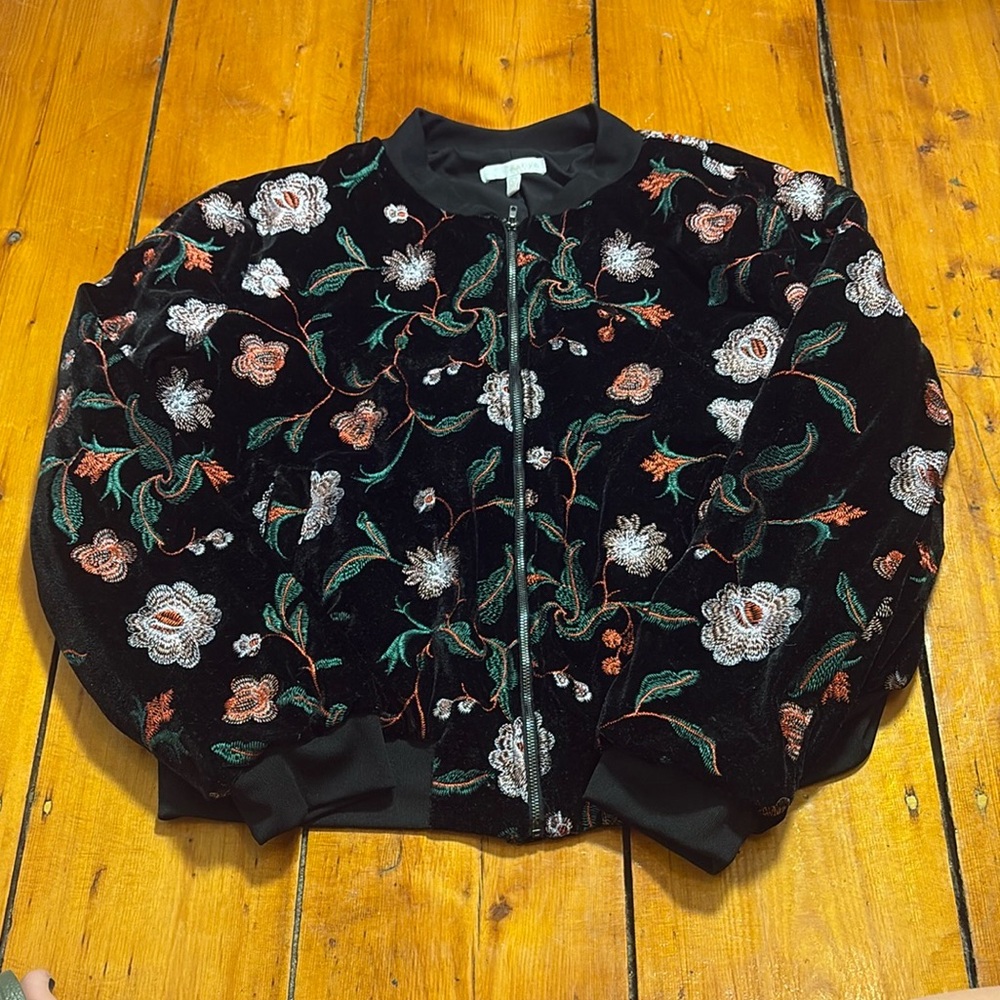 Anthropologie Embroidered Bomber Jacket